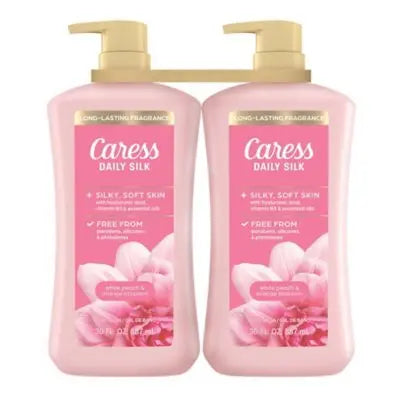 Caress Daily Silk Hydrating Body Wash, White Peach & Orange Blossom, 30 fl. oz., 2 pk.