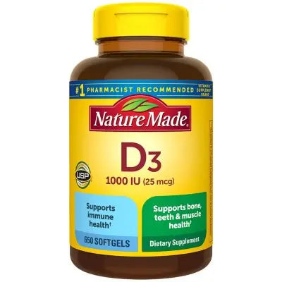 Nature Made Vitamin D 1000 IE Softgels, 650 Stk.