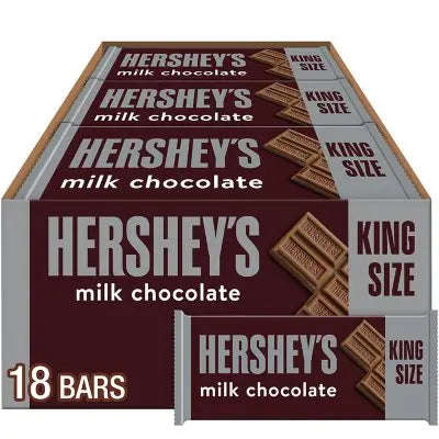 HERSHEY'S Milk Chocolate King Size Candy, 2.6 oz.