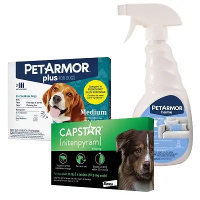 PetArmor Plus Capstar Floh- & Zecken-Bundle für mittelgroße Hunde, 3-Monats-Vorrat, >11,3 kg