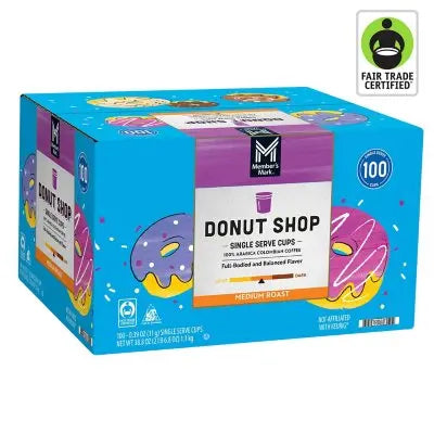 Member’s Mark Donut Shop Kaffeepads, mittlere Röstung, 100 St.