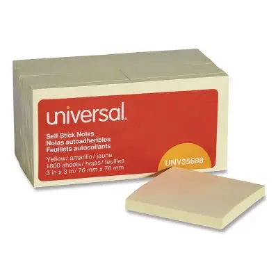 Universal Haftnotizblöcke, 76 x 76 mm, Gelb, 100 Blatt, 18er-Pack