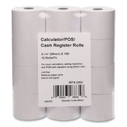 Iconex Impact Bond Paper Rolls, 2.25" x 150 ft, White, 12/Pack