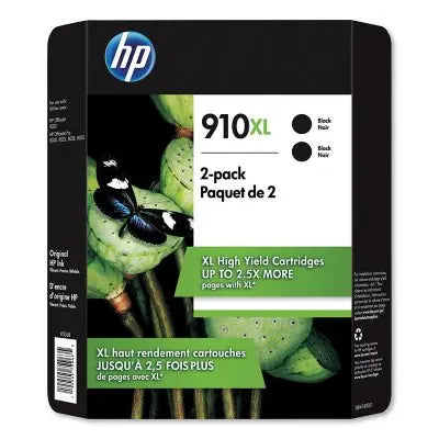 HP 910XL, Original Druckerpatrone mit hoher Reichweite, Schwarz, 2er-Pack