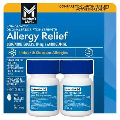 Memberâ€™s Mark Allergy Relief Loratadine Tablets 10 mg, 400 ct.