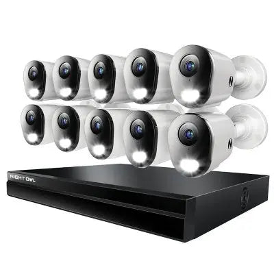 نظام أمان من نايت أول، كاميرات PoE بدقة 4K مع مسجل فيديو شبكي (NVR) بسعة 4 تيرابايت، 10 حزم.