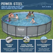Bestway Power Steel 18' x 48 Round Above Ground Pool Set