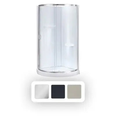 Breeze 32 x 32 x 77 Corner Shower Kit with Clear Glass, Walls, Base and Hardware