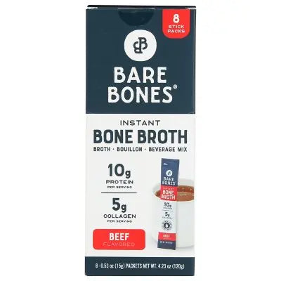 Bare Bones Instant-Rinderknochenbrühe-Sticks, 120 g, 8 Stück.