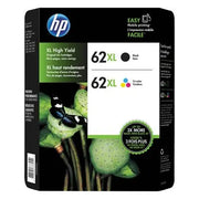 حبر HP 62XL عالي الإنتاجية، عبوة كومبو، عبوتان
