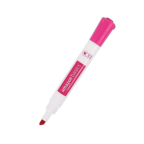 Amazon Basics Dry Erase Markers For Whiteboards, Chisel Tip, Low-Odor, Assorted Colors, Pack of 12
