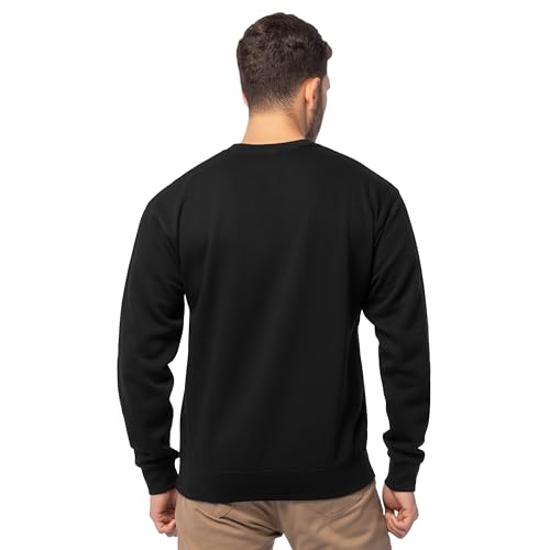 Fruit of the Loom Men's Moisture Wicking Eversoft Fleece Sweatshirt, Black, Large