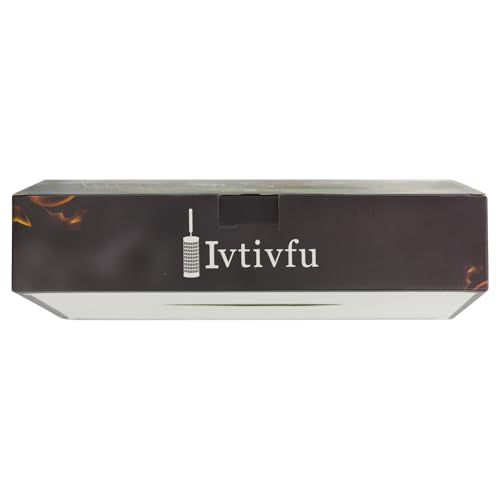 ivtivfu Grill Basket Set, Removable Wooden Handle, 304 Stainless Steel, Rolling BBQ Tools, Smoker Grilling Accessories for Vegetable Fish, Outdoor Cooking Camping, Birthday Gifts for Men Dad Husband