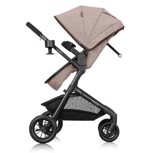 Evenflo Pivot Modular Travel System with LiteMax Infant Car Seat (Desert Tan)