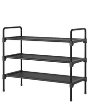 Kitsure Shoe Rack for Closet, Sturdy Shoe Storage for Entryway, Space-Saving Shoe Rack Small and Shoe Shelf, 27.6" Wide, Black