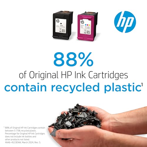 HP 65 Black/Tri-color Ink Cartridges for HP Printers (2-pack) | Works with Printer Series: AMP 100, DeskJet 2600, 3700, ENVY 5000 | Eligible for Instant Ink | T0A36AN
