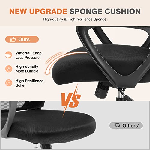 Sweetcrispy Home Office Ergonomic Mesh Executive Chair with Lumbar Support and Rolling Wheels, Computer Desk Adjustable Height Chair for Study