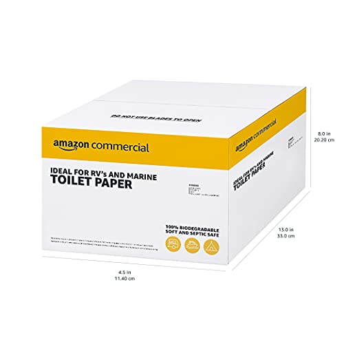 AmazonCommercial FSC certified paper 2-Ply White Quick Dispensing Toilet Paper for RV's & Marine, Waste-Tank Compatible, 300 Sheets per Roll - 24 Rolls