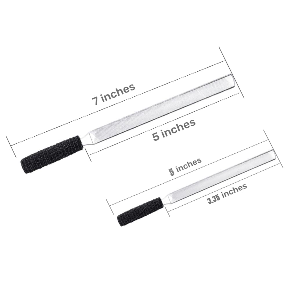 IDOU 2 Pieces Toe Nail Files for Thick Nails,Stainless Steel, 4 Sides for Men Seniors & Dogs