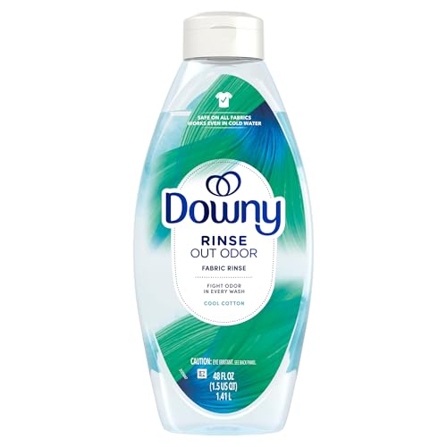 Downy Rinse & Refresh Laundry Odor Remover And Fabric Softener, Cool Cotton, 48 Fl Oz, HE Compatible Laundry Sanitizer, Safe On All Fabrics, Downy Fabric Softener, Liquid Fabric Softener