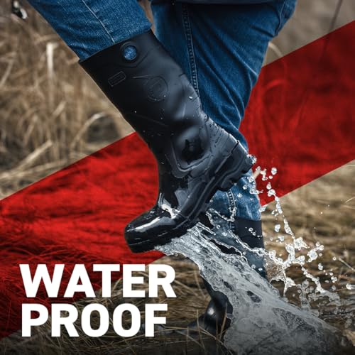 DUNLOP Protective Footwear, Chesapeake plain toe Black Amazon, 100% Waterproof PVC, Lightweight and Durable, 8677577.11, Size 11 US
