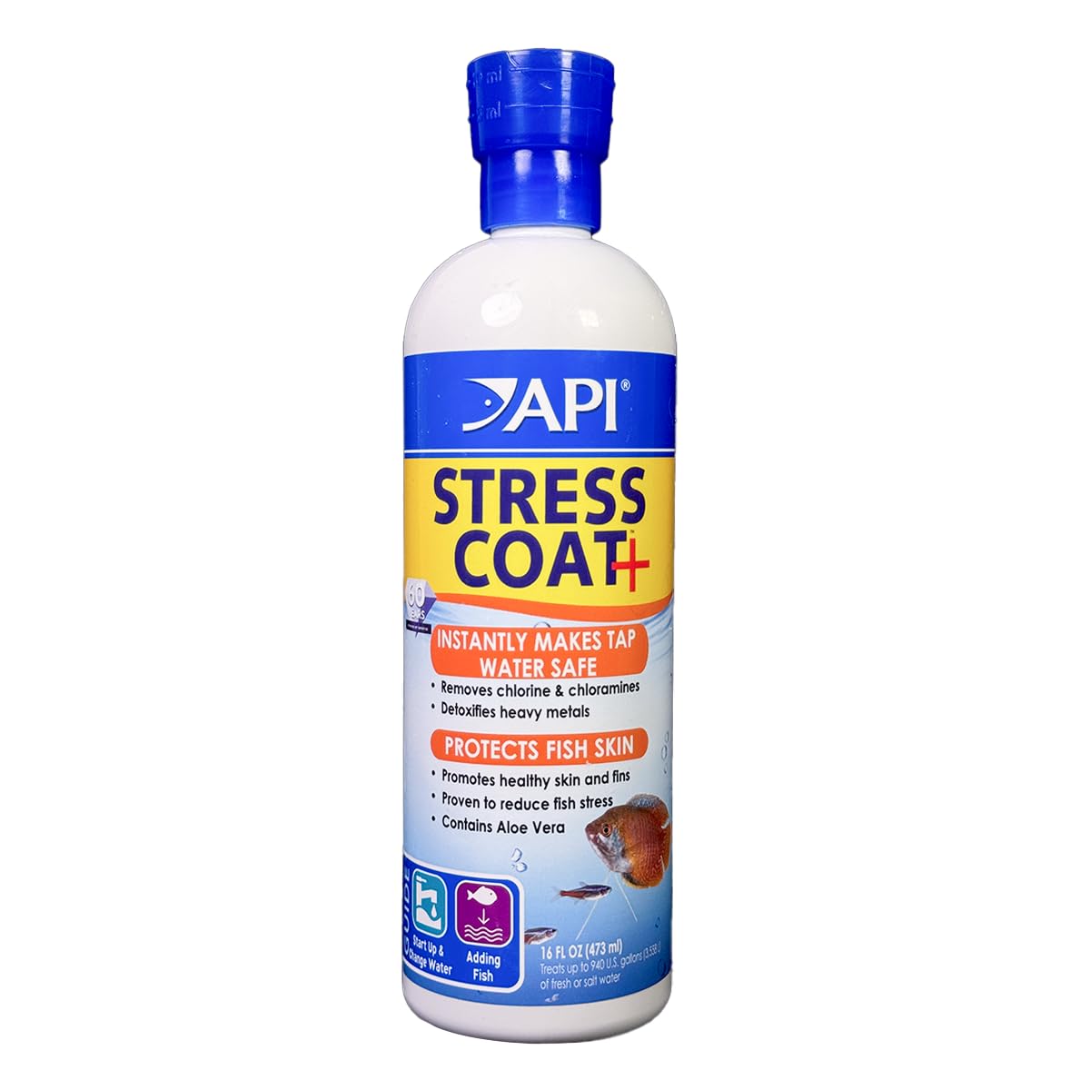 API STRESS COAT بلسم ماء حوض السمك سعة 16 أونصة