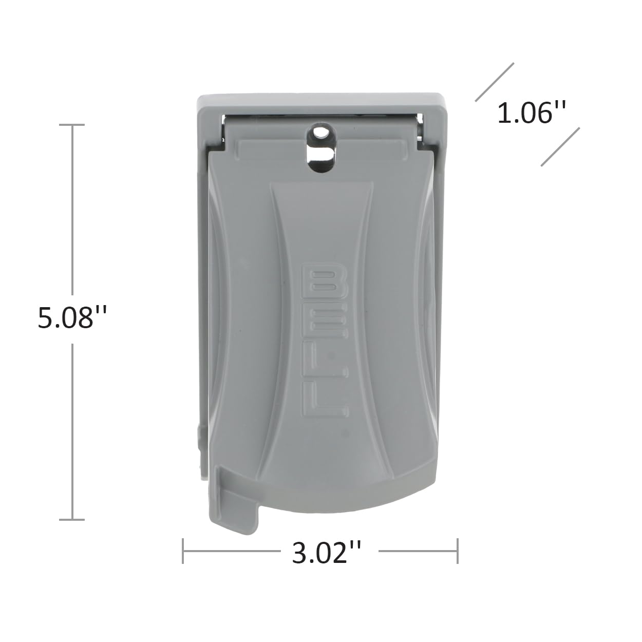 Hubbell Bell MX1050S Single-Gang Weatherproof Heavy Duty Universal Flip Cover, 2.87"W x 4.84"H, Gray Finish