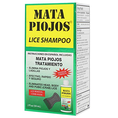 Mata Piojos, Lice and Nit Treatment Shampoo, For Kids and Adults, 2 FL Oz, Bottle