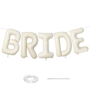 40 Inch Beige BRIDE Balloons Bachelorette for Bridal Shower, Cream White Sand Bride Mylar Foil Banner Letter Sign, Bridal Balloon Banner for Wedding Engagement Bride To Be Party Favors Decorations