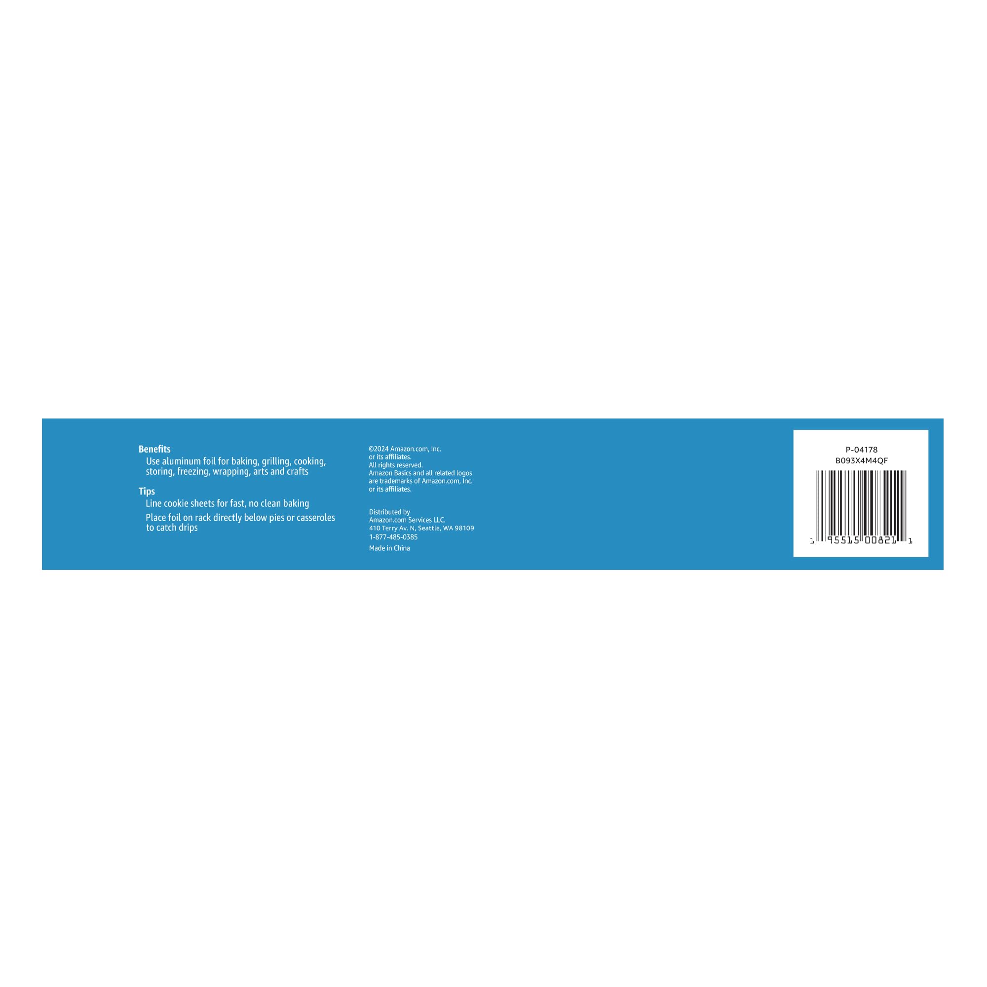 Amazon Basics Heavy Duty Aluminum Foil, 125 Sq Ft (Pack of 1)