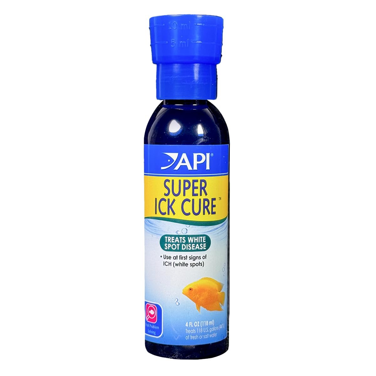 API LIQUID SUPER ICK CURE Fish remedy, Freshwater and Saltwater Fish Medication 4 fl oz(Pack of 1), White