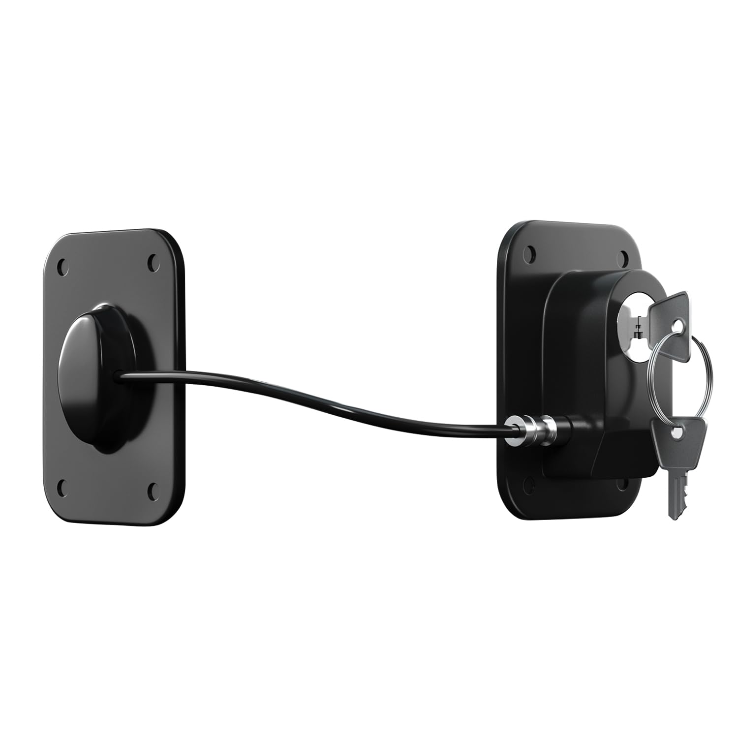 RORMGO Refrigerator Lock 2 Packs, Fridge Lock with Silicone Wire Protection Fridge Locks for Kids Easy to Use and Install Cabinet Locks with Key, Black