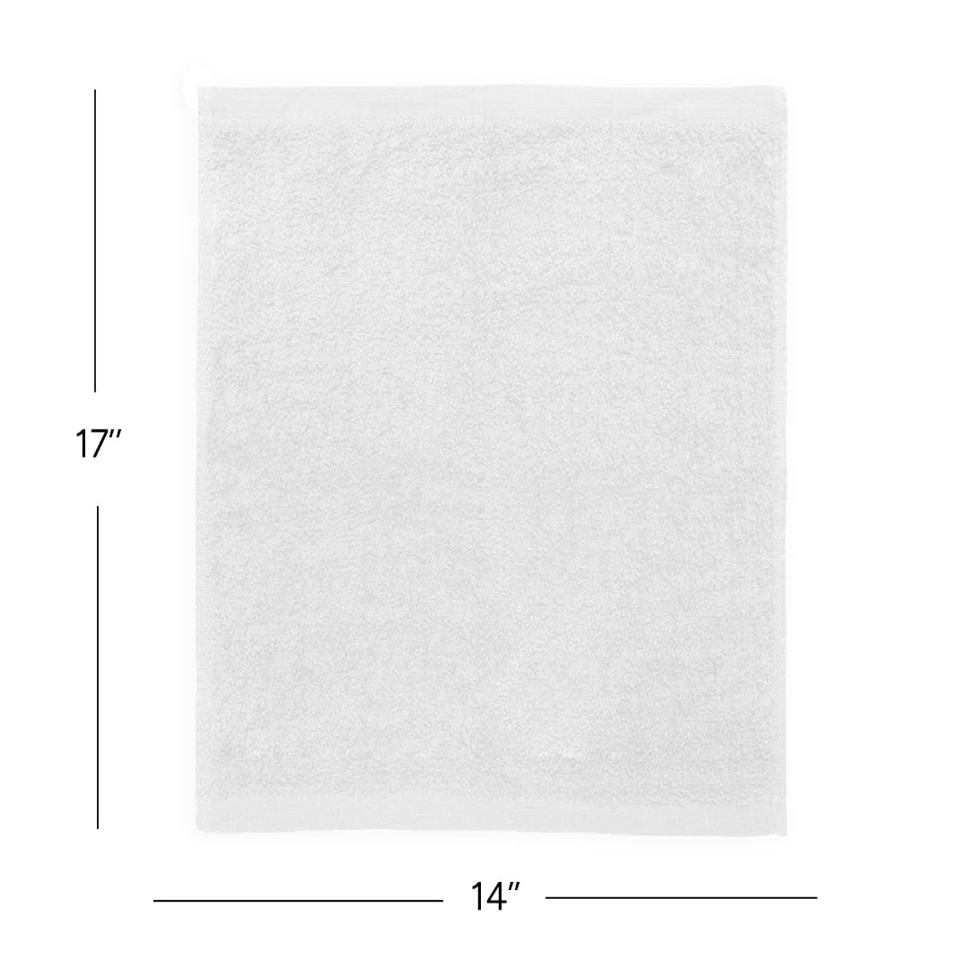 Avalon Towels Terry Bar Mop Towels (Value Pack of 60) Size 14"x17" – Absorbent and Durable, Multipurpose Cleaning Rags, Cotton Cleaning Cloths, Terry Cloth Rags, Reusable Shop Rag (White)