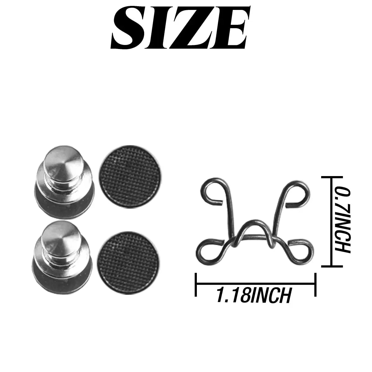 RONYOUNG 60PCS Adjustable Waist Buckle Set for Loose Pants - No Sewing Clips, Pins, Brooch Tightener for Jeans, Skirts (10 Sets)