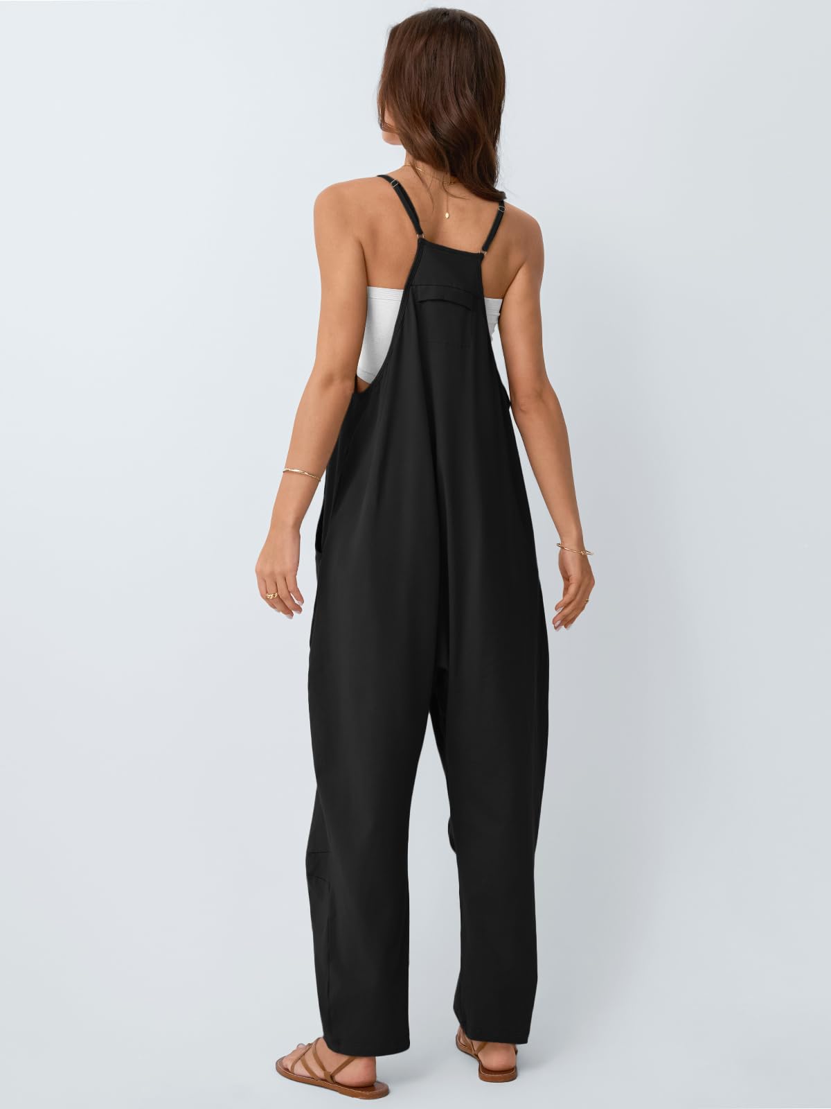 AUTOMET Jumpsuits for Women Casual Summer Outfits Rompers Comfy Beach Vacation Trendy Overalls Jumpers Spring Fashion Maternity Clothes 2025 Black M Black M
