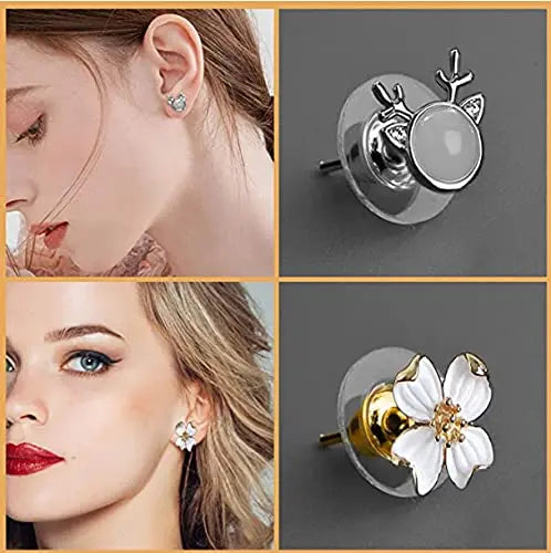 DSOMHZ 100pcs Fishhook Earring Backs - Bullet Clutch Back Earrings (Silver & Gold)