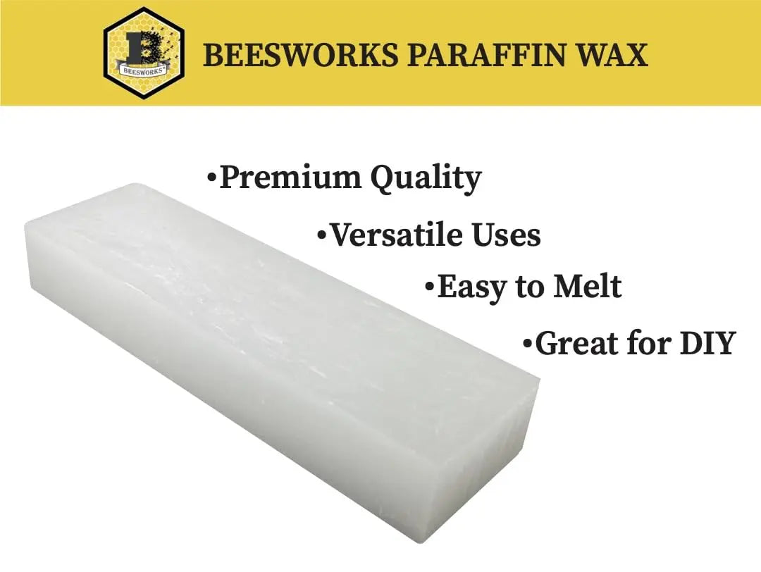 Beesworks Paraffin Wax - 1 lb Refined General Purpose Paraffin Wax - Pure Wax for DIY Candle Making, Canning, Waterproofing, Metal Preservation and More