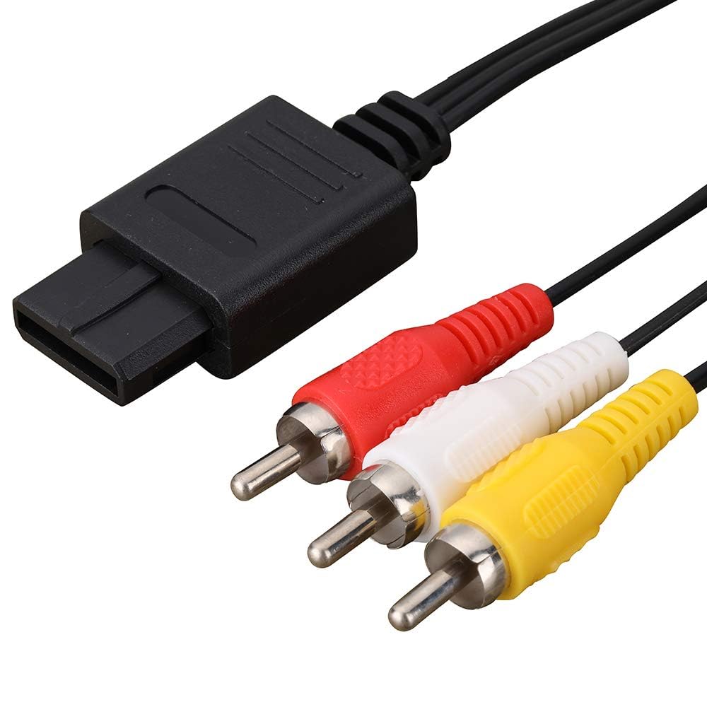 كابل AV مركب للفيديو متوافق مع نينتندو 64/N64/جيم كيوب/سوبر نينتندو SNES للألعاب التلفزيونية (6 أقدام)