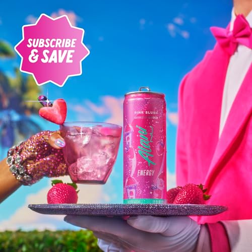 Alani Nu PINK SLUSH, Sugar Free, Low Calorie Energy Drinks, 200mg Caffeine, Biotin, B Vitamins, Zero Sugar, 10 Calories, 12 Fl Oz Cans, 12 Pack