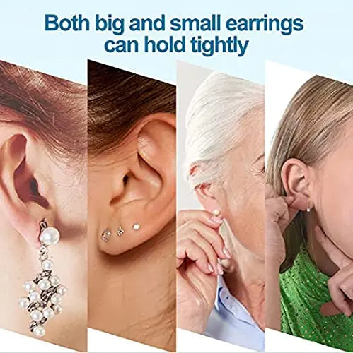 DSOMHZ 100pcs Fishhook Earring Backs - Bullet Clutch Back Earrings (Silver & Gold)