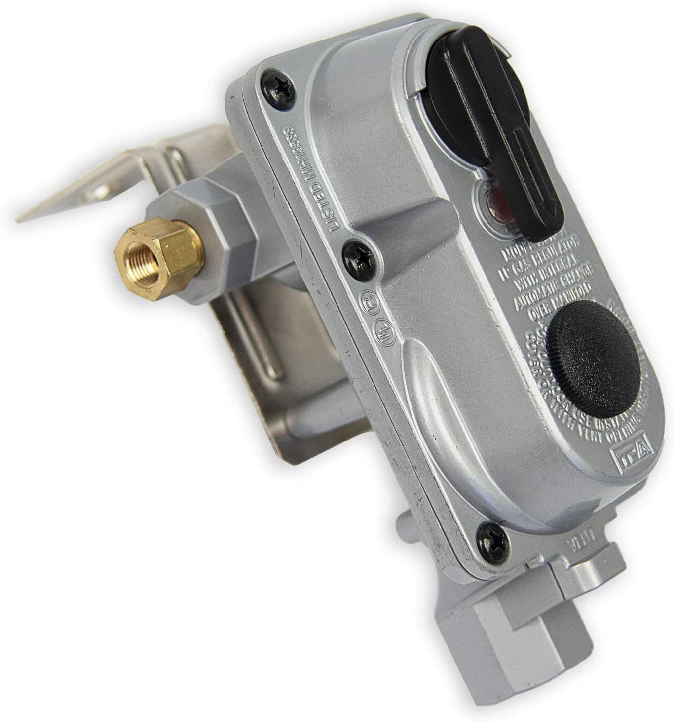 Flame King (KT12ACR-2) 2-Stage Auto Changeover LP Propane Gas Regulator With Two 12 Inch Pigtails For RVs, Vans, Trailers