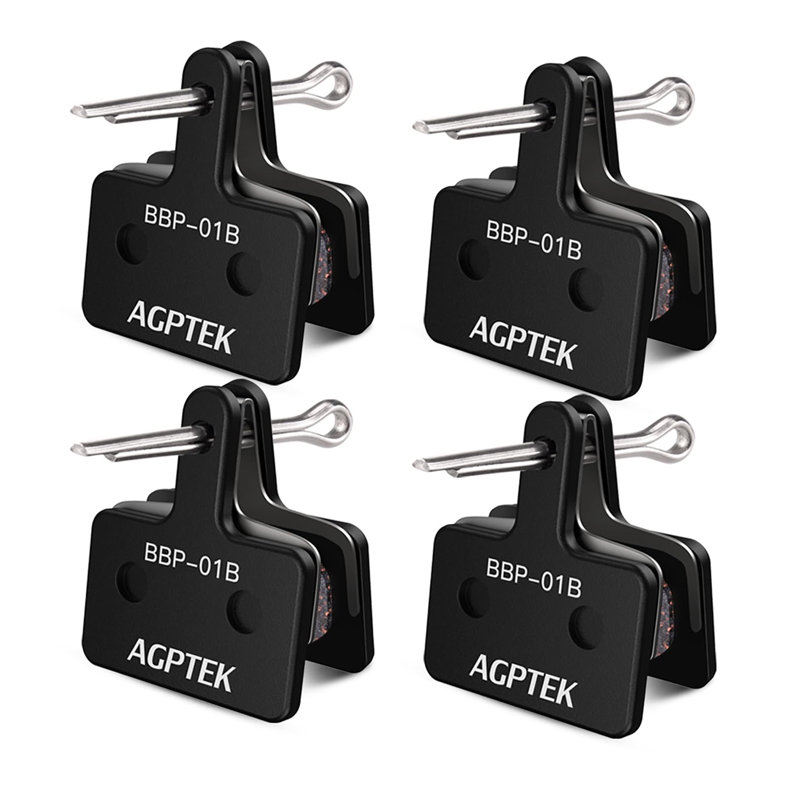 AGPTEK Bike Brake Pads, High-Performance Brake Pads, Disc Brake Pads & Spring for Mountain Bike Disc Brakes,Bike Pads Compatible with TRP Tektro Shimano Deore Br,(Semi-Metallic, Black)