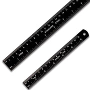 Zotemo Metal Ruler Kit 12 Inch and 6 Inch, Stainless Steel Rulers with Centimeters, Millimeters, Inches and Conversion Table for Office and School, Easy to Read Metric Rule Set, 2 Pack