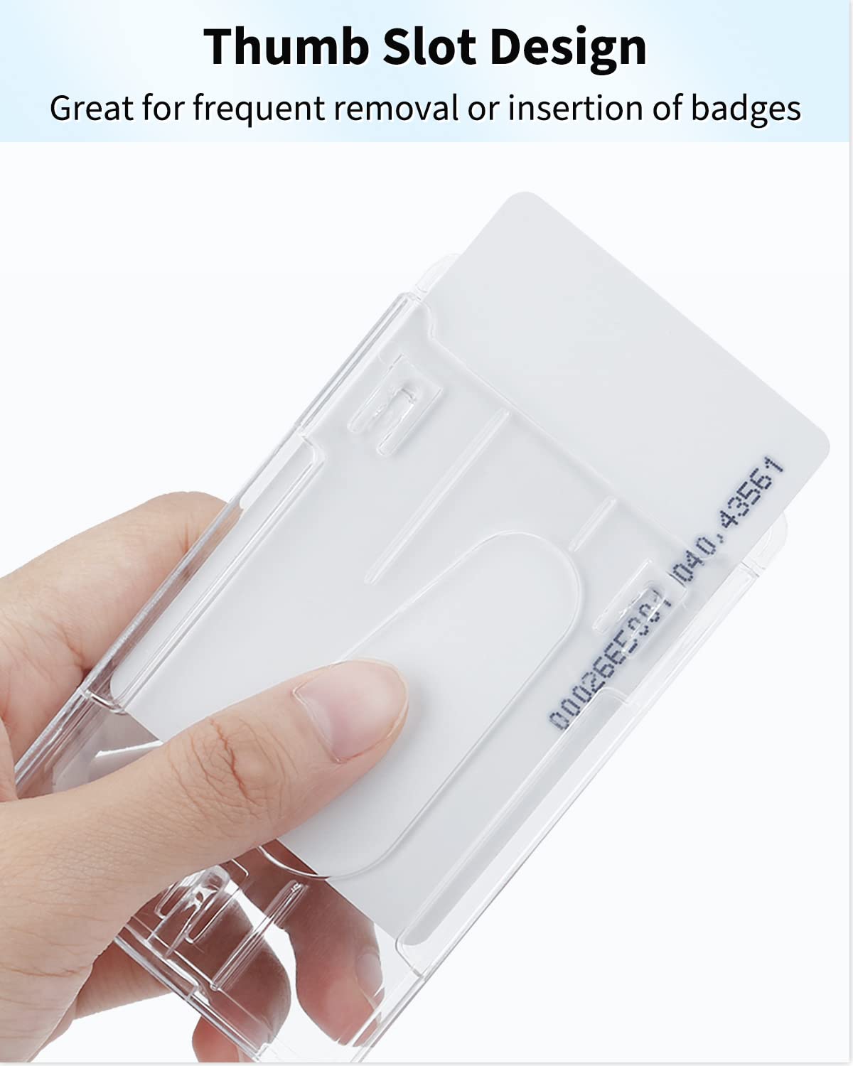 Pawfly 2 Pack Vertical 2-Card Badge Holder with Thumb Slot Hard Transparent PC Case Protector for Office School IDs Credit Cards Driver’s Licenses and Passes