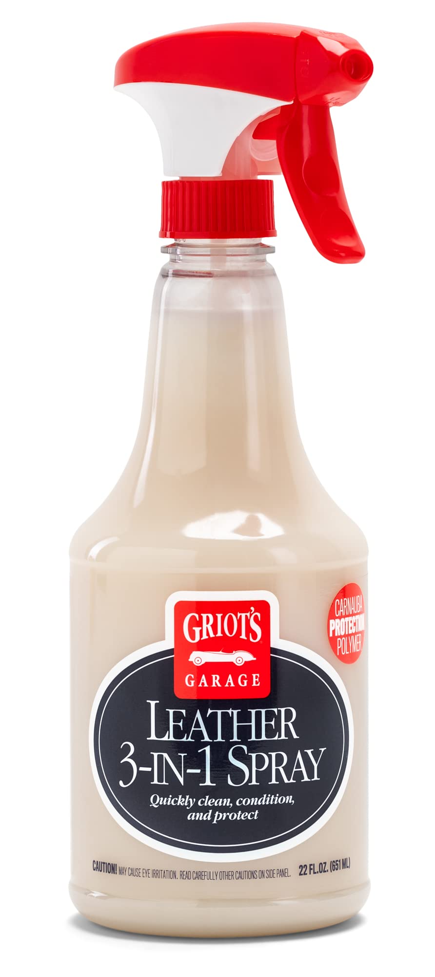 Griot's Garage Leather 3-in-1 Spray, Cleaner and Conditioner for Leather and Vinyl, Car Seats and Vehicle Interior, Truck, RV, Boats, and Home, 10963, 22 oz