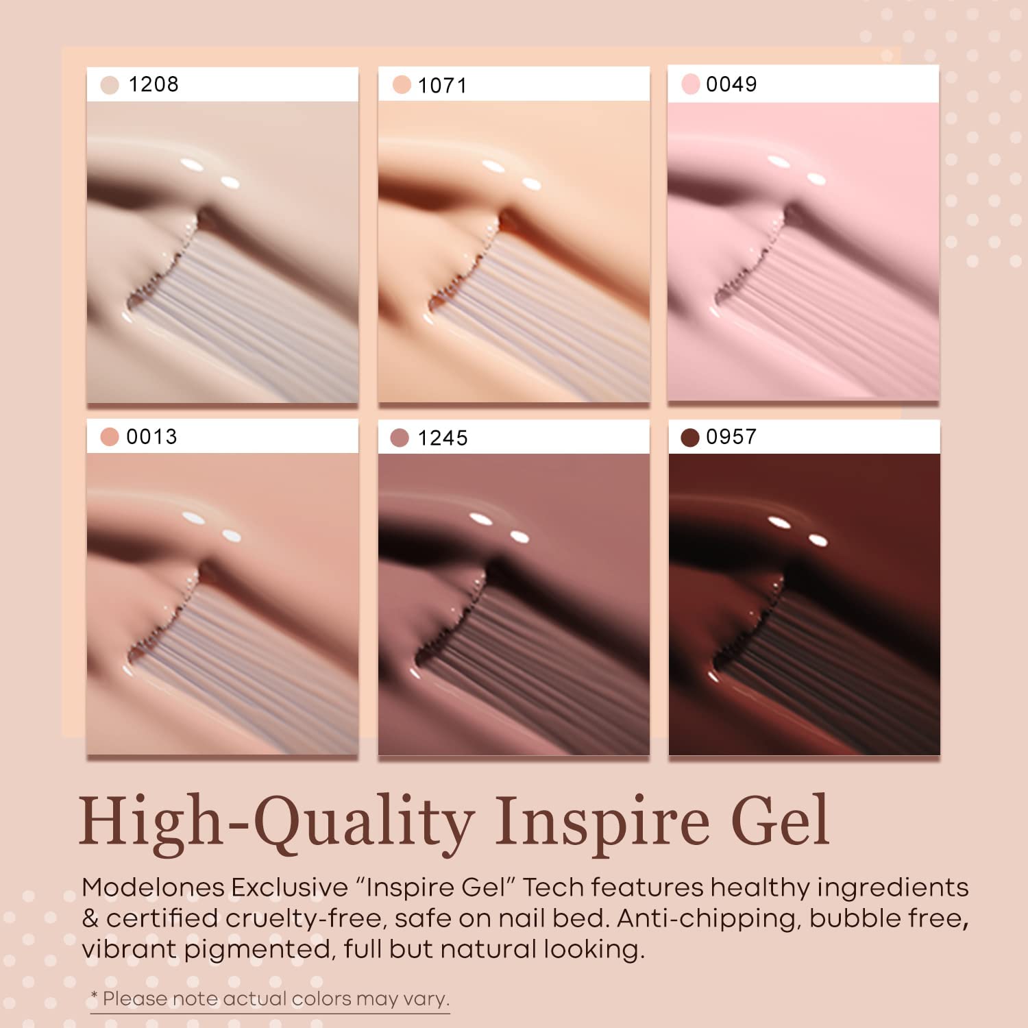 modelones Gel Nail Polish Kit -6 Colors Fall Nude Pink Gel Polish Set Skin Tones Neutral Brown Soak Off Gel Nail Kit Manicure DIY Nail Art Salon Home Gift