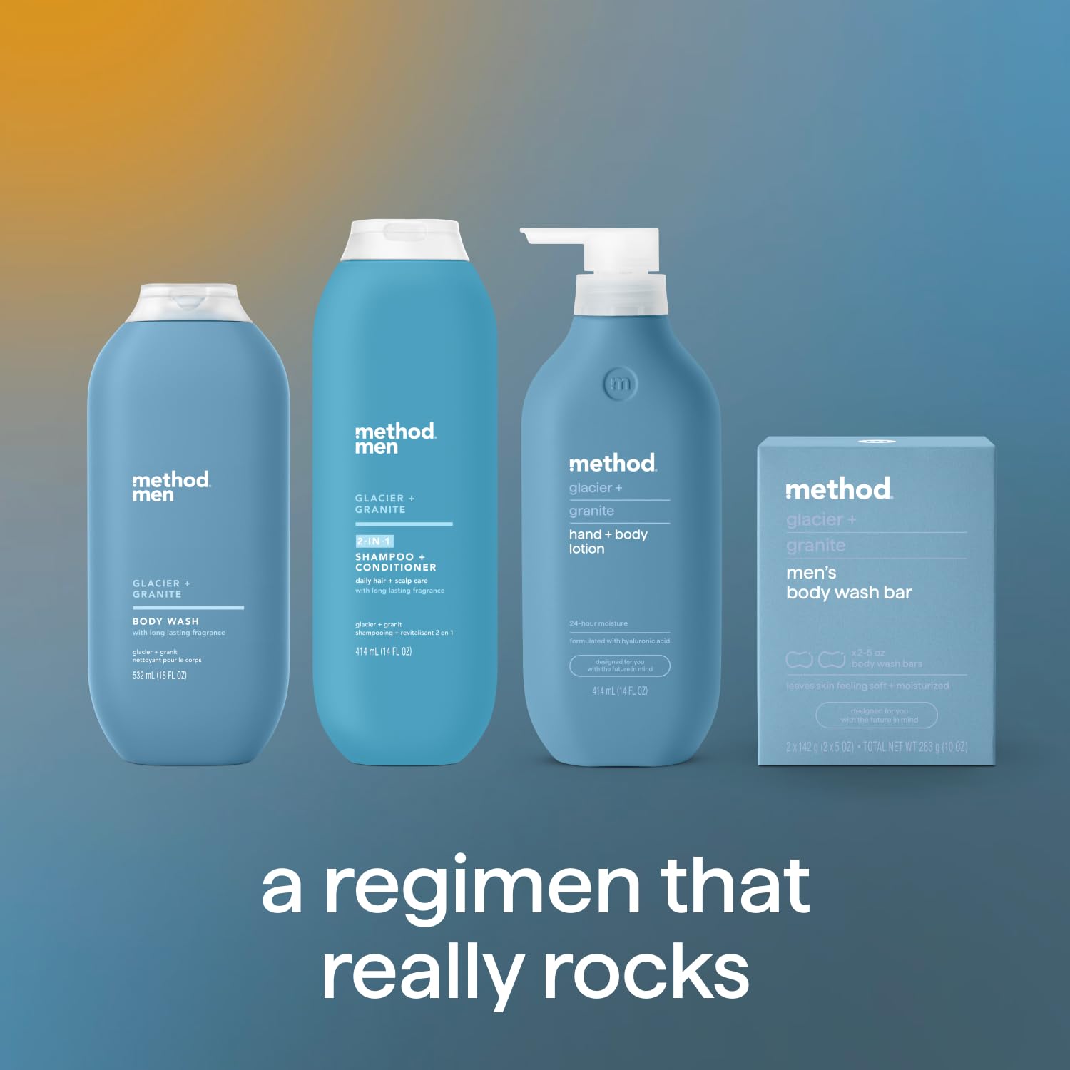 Method Men 2-in-1 Shampoo + Conditioner, Glacier + Granite, 14 oz