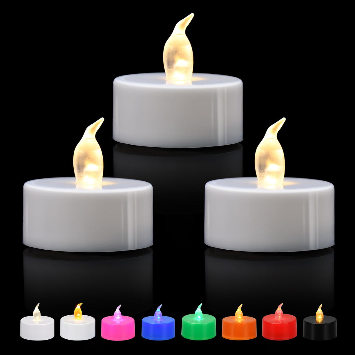 KOABY 12 Pack LED Tea Lights, Flickering Warm White Lights, Battery Operated