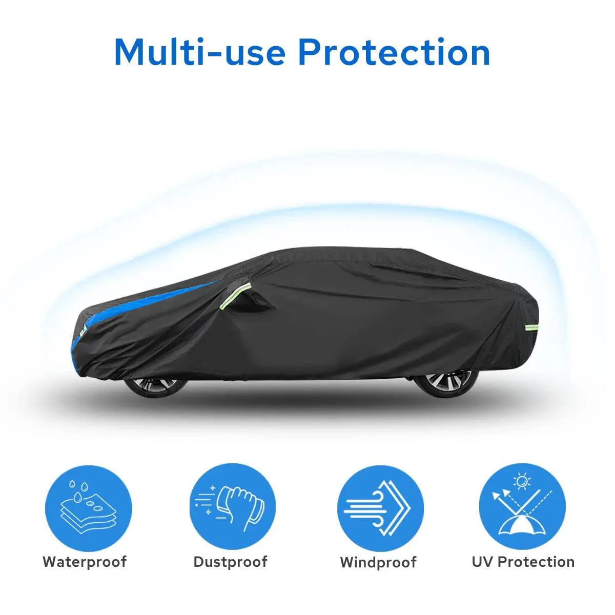 Avecrew Car Cover Waterproof All Weather for Automobiles, Outdoor Heavy Duty Full Exterior Covers for Sedan(194"-208")