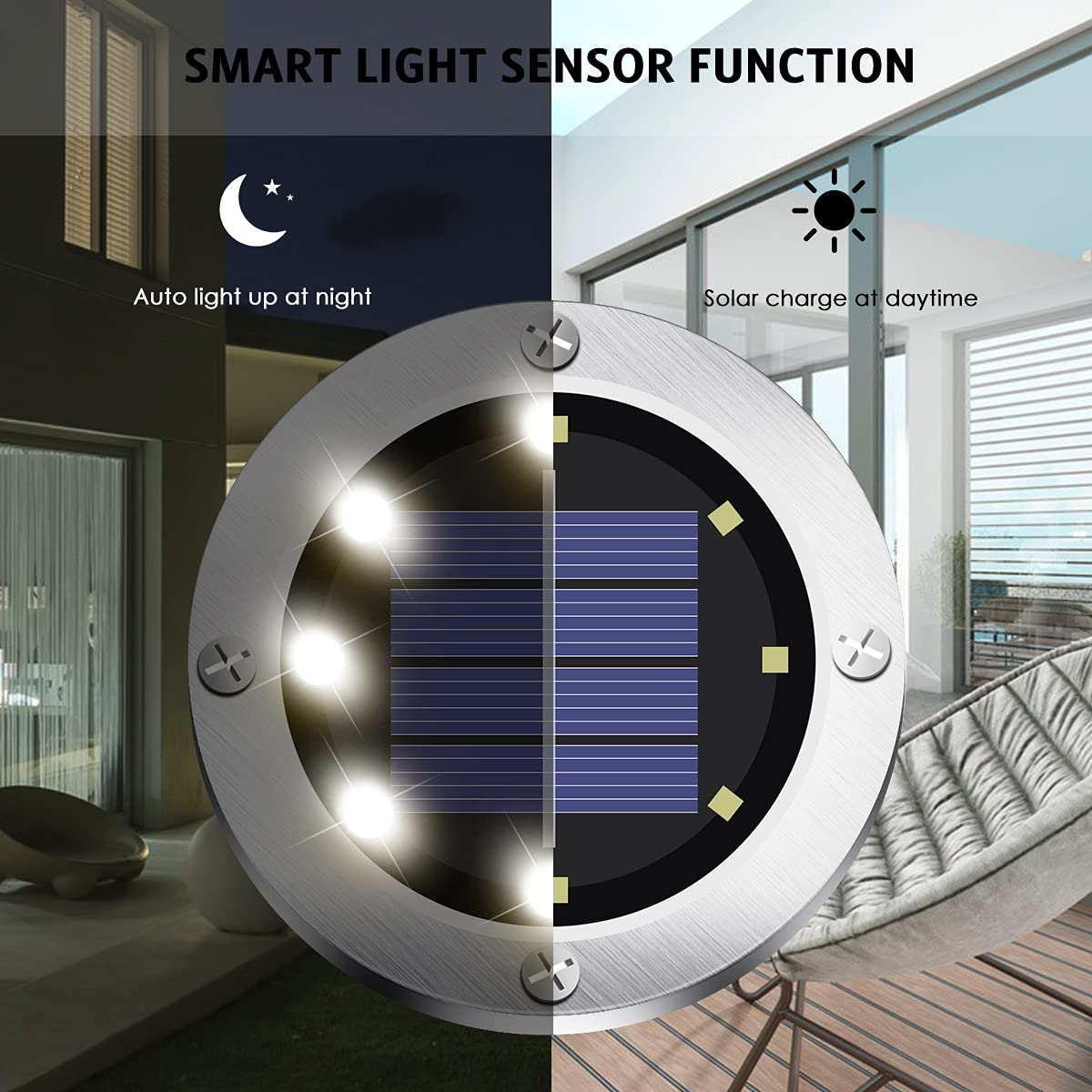 Solar Lights Outdoor 12 Pack, Solar Garden Outdoor Waterproof Pathway Lights Bright In-Ground Light Outdoor Lighting Decor for Lawn, Patio, Yard, Driveway, Step and Walkway White Light